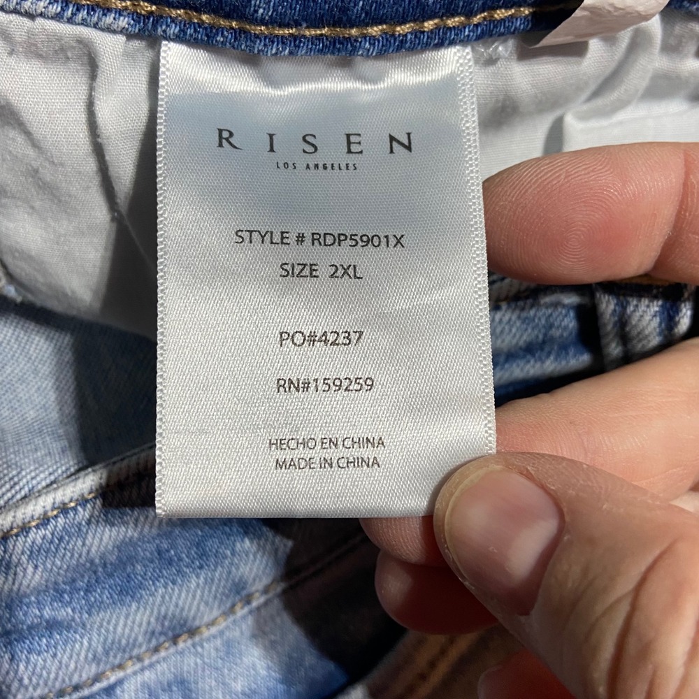 Risen Jeans Women's Size 2XL Medium Wash Wide Leg High Rise Denim Pants RDP5901X - Picture 11 of 12